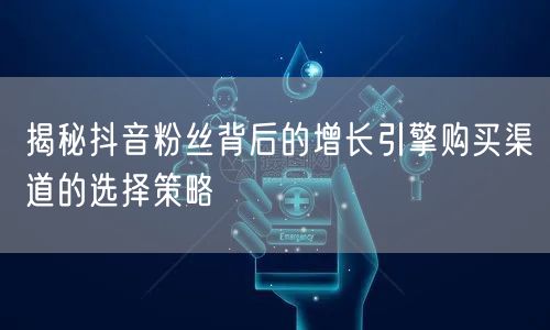 揭秘抖音粉丝背后的增长引擎购买渠道的选择策略