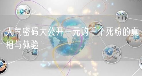 人气密码大公开一元购千个死粉的真相与体验