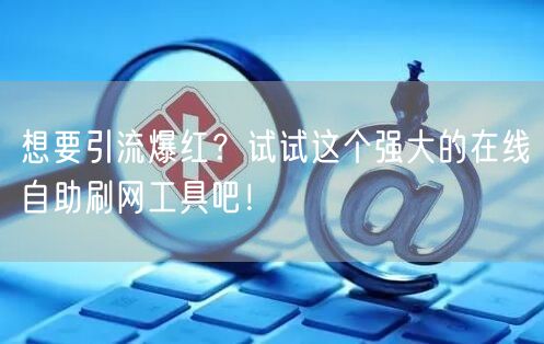 想要引流爆红？试试这个强大的在线自助刷网工具吧！