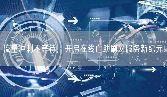 流量冲刺不等待，开启在线自助刷网服务新纪元！