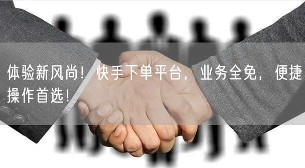 体验新风尚！快手下单平台，业务全免，便捷操作首选！