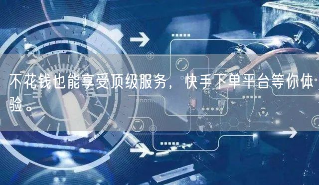 不花钱也能享受顶级服务，快手下单平台等你体验。